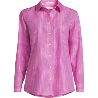 Bügelfreie Baumwoll-Bluse in Petite-Größe, Damen, size: petite, Pink, Baumwolle, by Lands' End