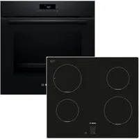 BOSCH Backofen-Set Pyrolyse 3D-Heißluft + Induktionskochfeld PowerBoost TouchSelect, mit Nein, Pyrolyse-Selbstreinigung Hydrolyse