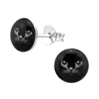 Katzen Ohrringe aus 925 Silber