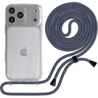 EAZY CASE Handykette Hülle mit Kette für Apple iPhone 17 Pro Max 6,9 Zoll, Hülle mit Umhängeband Bumper Case Hülle mit Band Blau