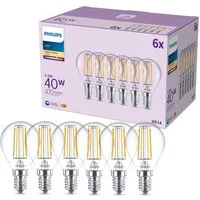 Philips LED-Leuchtmittel Classic 40W Non-Dim, E14, 6 St., Warmweiß