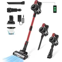 Athlix Bodenstaubsauger 3-in-1 Akku-Staubsauger Handstaubsauger Kabellos Beutellos, 380 W, Beutellos, 65 Min. Laufzeit, 30.000 PA, 380W, 3 Aufsätze