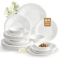 LB LICHTENBERG Tafelservice Geschirrset,Essservice aus Porzellan,Aufwendige Gestaltung, (24-tlg), 6 Personen, 24-Teiliges Fur 6 Personen