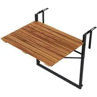 QLS Balkonhängetisch (1-St., 1 Tisch), Klapptisch Hängetisch Beistelltisch Verstellbar Klappbar Akazien Holz