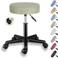 Zedelmaier Hocker Drehhocker Bürohocker Barhocker Arbeitshocker Polsterung, 44-58cm Höhenverstellbarer, 360°drehbar mit 5 Rollen