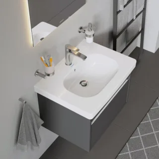 Duravit D-Code Waschbecken 03426500002 mit Überlauf, weiß, 65 x 48 cm