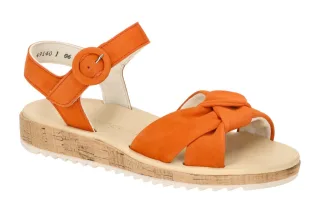 Paul Green Damen Sandalette 6105-06x Papaya Orange Riemchen Velourleder Super...
