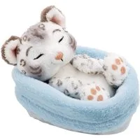 Nici Kuscheltier Sleeping Pets, Schneeleopard, 12 cm, im Körbchen