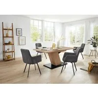 HELA Essgruppe GESA, (5-tlg., 1 Tisch / 4 Stühle), Tischplatte ausziehbar, Stuhl 360 Grad drehbar