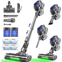 Adormii Akku-Hand-und Stielstaubsauger Akku Staubsauger, 50000Pa/60Min/1.6L Staubsauger Kabellos, HEPA*4, Anti-Tangle-Bürste, 5-in-1 Cordless Vacuum Cleaner, Akkustaubsauger für Tierhaare, Hartböden, Teppiche, 5-in-1 Staubsauger für Tierhaare,Hartböd
