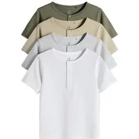 The Set Henleyshirt The Set Kurzärmelige Henley-T-Shirts, 4er-Pack (4-tlg)