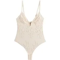 LIPSY Body Lipsy Bodysuit mit tiefem Ausschnitt und 3D-Blumen (1-tlg)