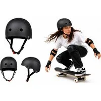 Rungassi Skatehelm Skate- und Fahrradhelm Helm „Aggressive“ 75CE_ZWA Schwarz XL