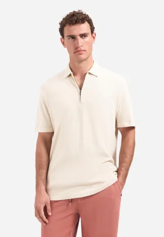No Excess - Polo Short Sleeve Zipper stone - Gr. - M