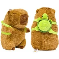 soma Kuscheltier Capybara Kuscheltier braun 40 cm Plüsch mit Schildkröten Rucksack (Set, 1-St., Geschenk-Set), Weiches Capybara Plüschtier Flauschiges Geschenkidee Kinder Erwachsene