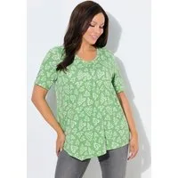 Ulla Popken T-Shirt T-Shirt Herzen A-Linie V-Ausschnitt Halbarm