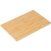relaxdays Schneidebrett aus Bambus mit Saftrille, Bambus, 25 x 38 cm
