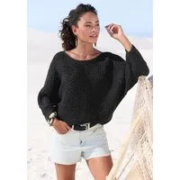 LASCANA Fledermauspullover mit aufwendigem Strickmuster, Lochstrickmuster modischer Ajourpullover, Oversize-Pullover, Strickpullover, Frühling