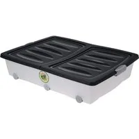 Spetebo Unterbettkommode Unterbettkommode mit Rollen - 60 Liter / schwarz