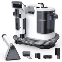 Athlix Nass-Trocken-Sauger Nasssauger Polsterreiniger Heißwasser Teppichreiniger Selbstreinigend, 450 W, beutellos, 13,5 kPa Saugleistung, 450W Motor, 1,75L Doppelwassertanks