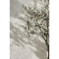 TPFLiving Kunstdruck OHNE RAHMEN, Italienische Landschaften - Mittelmeer Motife - Zitronen und Blumen - (Leinwandbild XXL), Farben: Farben: blau, gelb, grün, beige, weiß -Größe: 50x70cm