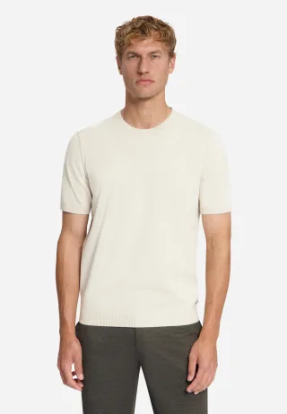 No Excess - Pullover Short Sleeve Crewneck Melange stone - Gr. - M