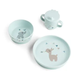 Done by Deer Foodie Geschirr-Set mit Saugnapf Celebration - blau