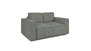 Sofa Designersofa 2-Sitzer VAJANA Stoff Tilia Olivgrün