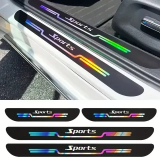 4pcs Car Anti Scratch Door Sill Protector Sticker Strip Car Threshold Protection Bumper Film Sticker for Car SUV Pickup