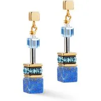 COEUR DE LION Paar Ohrstecker Schmuck Edelstahl GeoCUBE® Iconic Precious Würfelkette, Made in Germany - mit Swarovski® Kristall, Strassstein, Schmuckstein