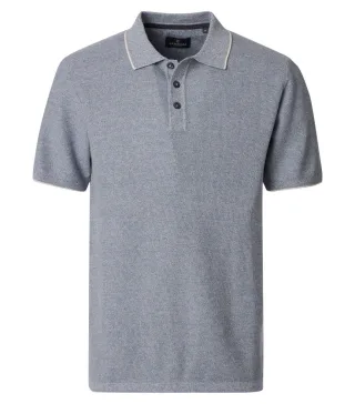 CASAMODA - Poloshirt mit kurzen Ärmeln in Regular Fit blau - Gr. - M