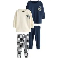 Next Langarmshirt & Leggings T-Shirts und Jogginghosen, 4-teiliges Set (4-tlg)