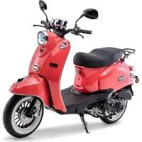 Burnout Motorroller MiniMe 2.0 Rot, 50 ccm, 25 km/h, Euro 5, Unverwechselbares Retro-Design,Bestes Preis-/Leistungsverhältnis