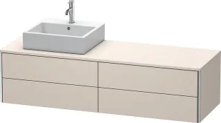 Duravit XSquare Konsolenwaschtischunterbau wandhängend Taupe Supermatt 1600x548x400 mm - XS4914L8383 XS4914L8383