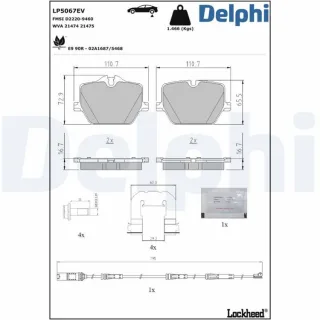 Delphi Bremsbel?ge hinten BMW I4 LP5067EV