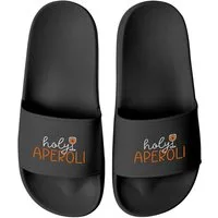 MoonWorks Badeschlappen mit Spruch Holy Aperoli Badelatschen Damen Aufdruck Badesandale