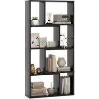 COSTWAY Bücherregal, Standregal, 4 Ebenen, 8 Fächer, bis 30kg, 60x20x120cm