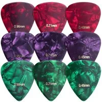 kwmobile Plektrum Plektrum-Set für akustische & E-Gitarre - 9 Stk. - 3 Stärken, 9x Plektrum