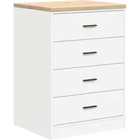 vidaXL Werkzeugschrank Garagen-Aufbewahrungsschrank Weiß 60x51x85 cm Massivholz Kiefer (1-St)