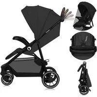 lionelo Kombi-Kinderwagen EMMA ONE, (Set), Wartungsfreie Räder/Einhand-Faltmechanismus/XXL-Verdeck
