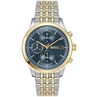BOSS Chronograph STRATUS 1514329, Quarzuhr, Armbanduhr, Herrenuhr, Edelstahlarmband, analog, Tag