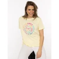 Zwillingsherz T-Shirt "Smile" Farbenfrohe runde Stickerei, Rundhals, kurzarm