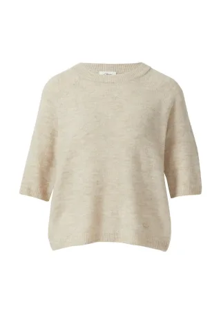 s.Oliver Red Label - Kurzarmpullover aus Alpakamix beige - Gr. - 40