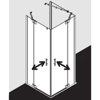 Kermi Filia XP Pendeltür-Eckeinstiegshälfte FXEPL09318VAK 93x185cm, silber hochglanz, ESG klar, links, auf Duschplatz
