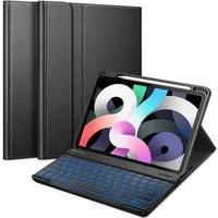 Fintie Tablet-Hülle für iPad Air 11'' M4/M3/M2(2026/2025/2024), iPad Air 5/4 Gen 2022/2020 10.9 Zoll, mit 7 Farben Beleuchtete Abnehmbare QWERTZ Tastatur