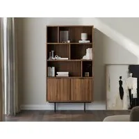 Beautysofa Bücherregal Evron mit 4 offene Regalböden und 2 Unterschränke, hohe Metallbeine, Breite: 90 cm