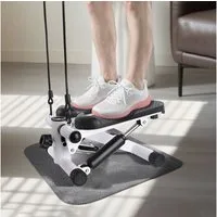 shop'n smile ideoon Mini-Stepper Kompakter Mini Stepper bis 100kg belastbar Home-Workout Fitnessgerät, IP20, Widerstandsbänder & Trainingscomputer, Display