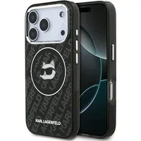 KARL LAGERFELD Handyhülle MagSafe iPhone 17 Pro Kunststoff schwarz Logo Katze 6,3 Zoll, Kantenschutz