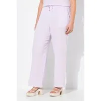 Ulla Popken Schlupfhose Musselin-Schlupfhose Rose weites Bein Elastikbund