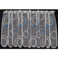 Gardinen Kranzusch Scheibengardine Kringel (1 St), Stangendurchzug, transparent, Stablöcher,transparent,verschiedene Höhen, Breiten